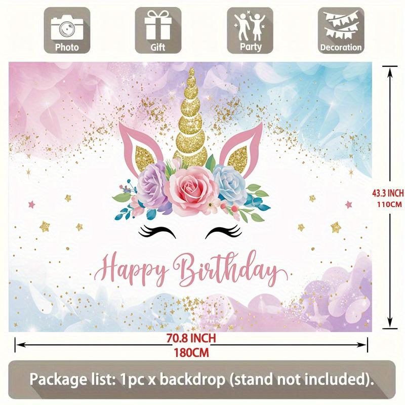 Happy Birthday, 1pc Polyester Party Backdrop Banner, Photo Booth Background, Wall Decor