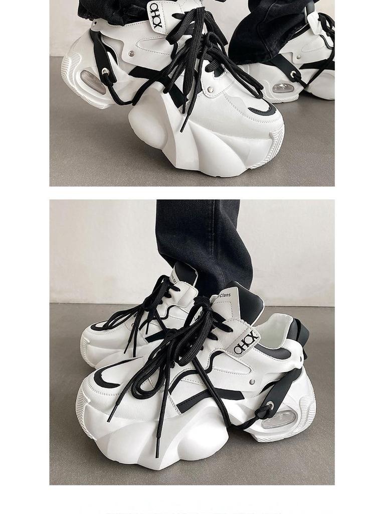 European Trendy Men's Breathable Dad Shoes 2025 - Thick Sole, Height-Increasing Casual Sneakers