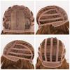 Women's Tea Brown Long Curly Wig with Bangs – Fluffy, Age-Reducing, Big Waves, Full Head Cover