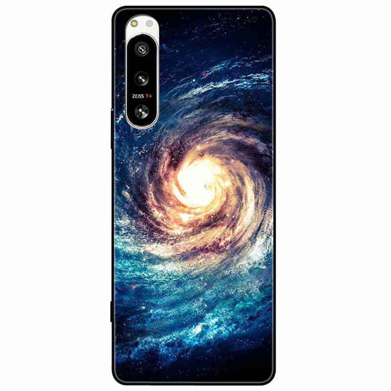 For Sony Xperia 5 IV / 10 IV Case 10IV Soft Black Silicone Forest Painted Phone Back Covers For Sony Xperia 1 IV Case TPU Coque