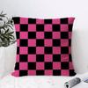 Black White Checkerboard Cushion Cover Breathable Linen Pillow Cover Skin-Friendly Home Decor Pillowcase With Hidden Zipper