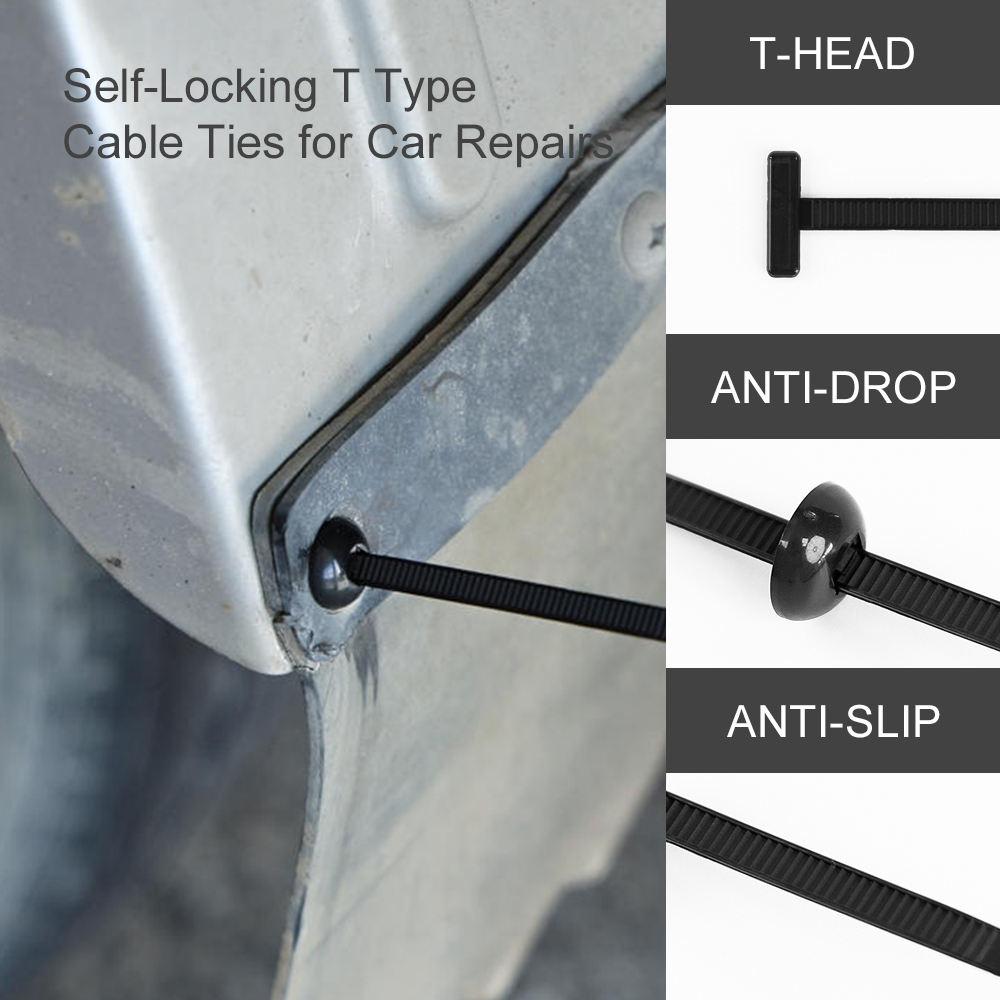 Universal Nylon Cable Tie Buckle Auto Fastener Screw Replacement Clip Car Fender Trunk Engine Guard Panel Wire Management Secure