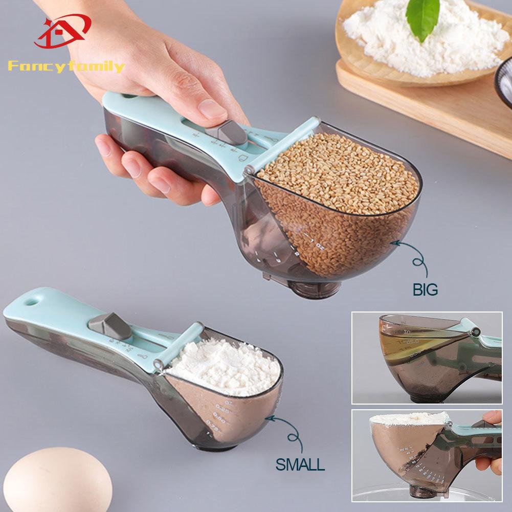 Fancyfamily Kitchen Adjustable Measuring Spoon Plastic Measuring Scoops for Baking Cooking Grain Measuring Tool