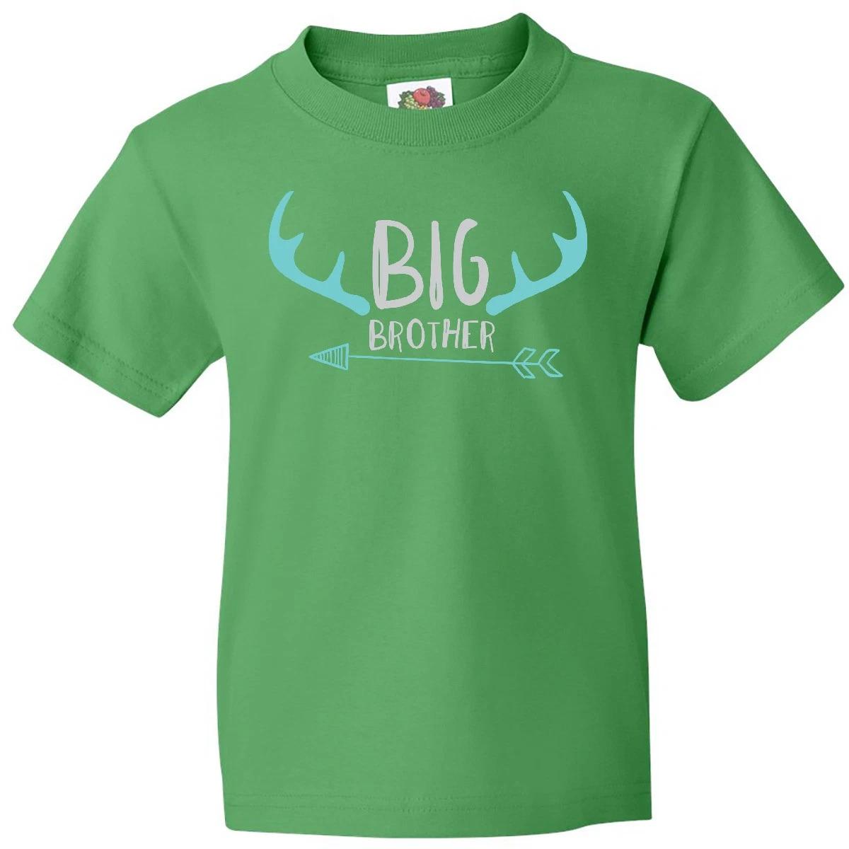 Inktastic Big Brother, Deer Antlers, Arrow - Blue Gray Youth kids boys T-Shirt Older Funny 140