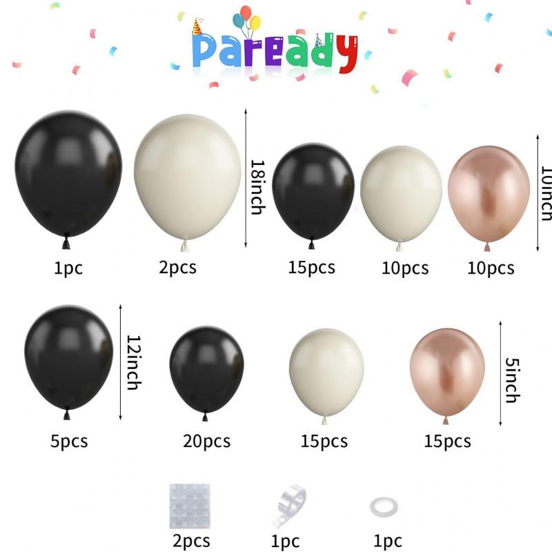 Vintage Black And White Balloon Wreath Balloon Arch Set Birthday Party Wedding Balloon Decoration Graduation Season