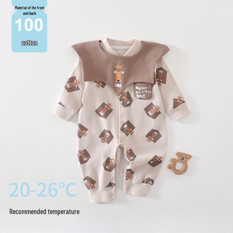 Lion Baby Long Sleeve Bodysuit: A-Class Spring Autumn Newborn Jumpsuit and Crawler Outdoor Wear