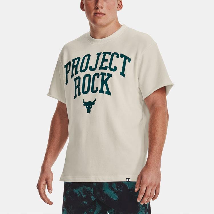 Under Armour Logo Print Crew Neck Casual Short Sleeve T-Shirt Men Tops White 1377435-130