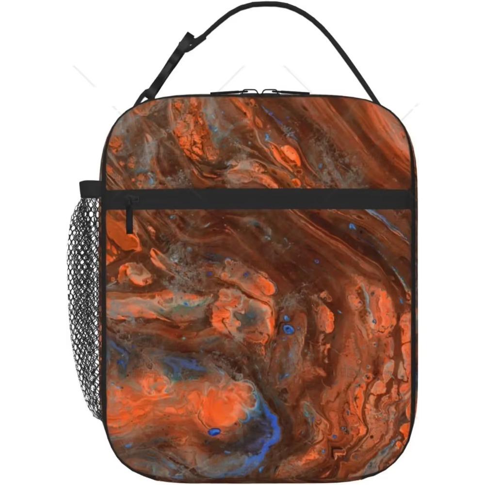 Colorful Painting Green Insulated Lunch Bag - Reusable Portable Lunch Box - Large Capacity Lunch Tote for Women Men Outdoors