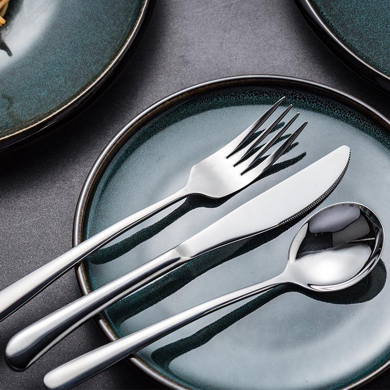 Creative European 304 Stainless Steel Steak Knife, Fork and Spoon Thickened Western Tableware Two-piece Set Steak Knife, Fork and Spoon