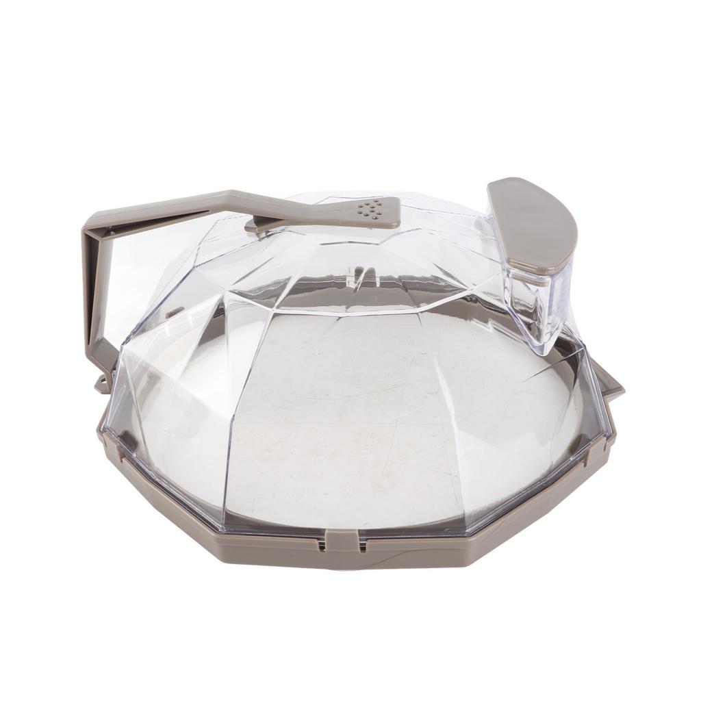 Microwave Splash Heating Cover PC Food Splatter Guard with Extension Handle for Kitchen Cooking Brown