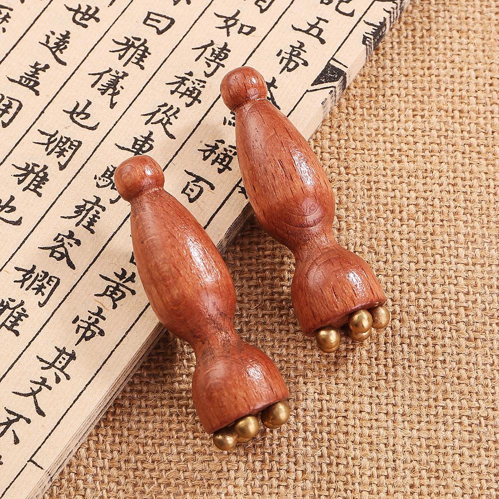 Lotus Brass Facial Massager: Eye Gua Sha Stick & Acupressure Pen for Skincare and Meridian Massage