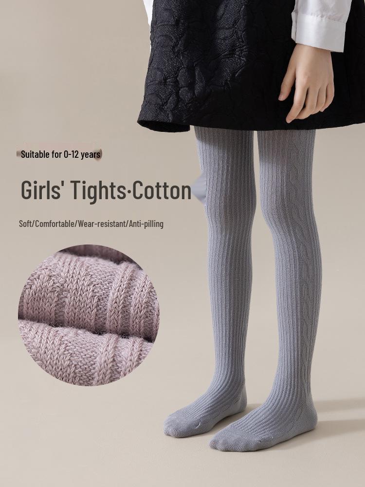 2025 Spring/Autumn Baby Girls' Class A Combed Cotton Pantyhose & Thin Leggings