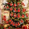 Bird Themed Hanging Ornaments Acrylic Christmas Advent Calendar Box with 24 Ornaments, Desktop Display Festive Countdown Decoration for Home