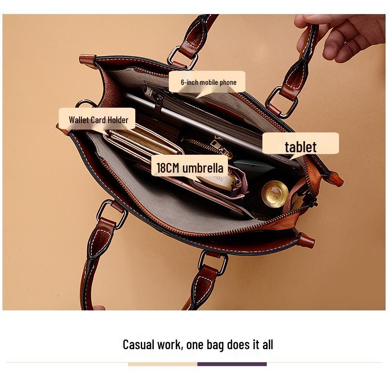 Spring 2025 Women's Leather Crossbody Shoulder Bag - Genuine Cowhide Casual Handbag for Ladies