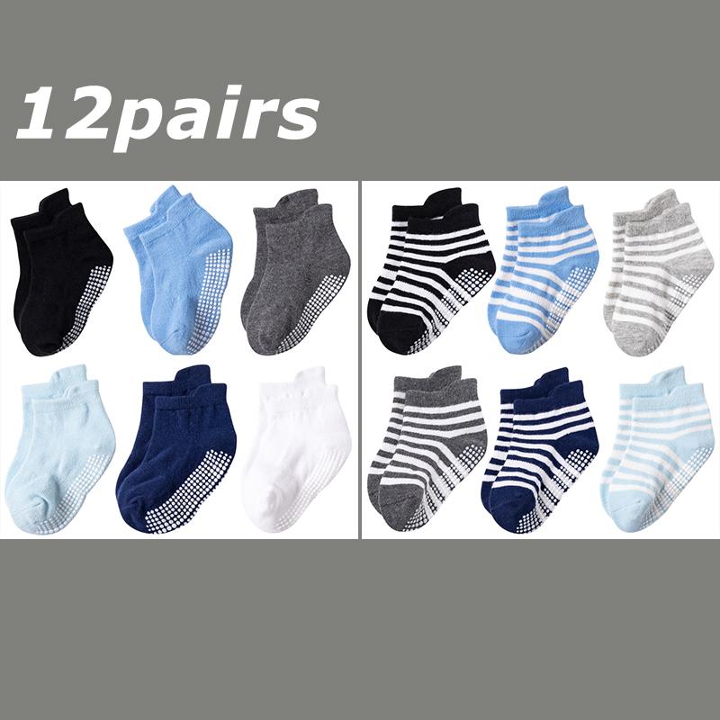 12 Paare/Los Babysocken Set Lässig Kleinkind Junge Mädchen Kleidung Accessoires 0 bis 5 Jahre Kinder Kurze Socken Rutschfest Atmungsaktiv Baby Sachen
