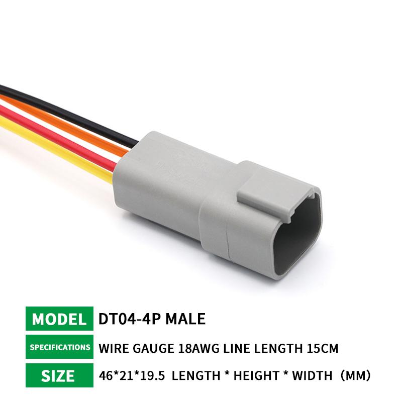 5/20/100 Sets Deutsch DT connector with 15cm Wiring harness DT06-2S/DT04-2P 2P 3P 4P 6P 8P 12P waterproof electrical connector