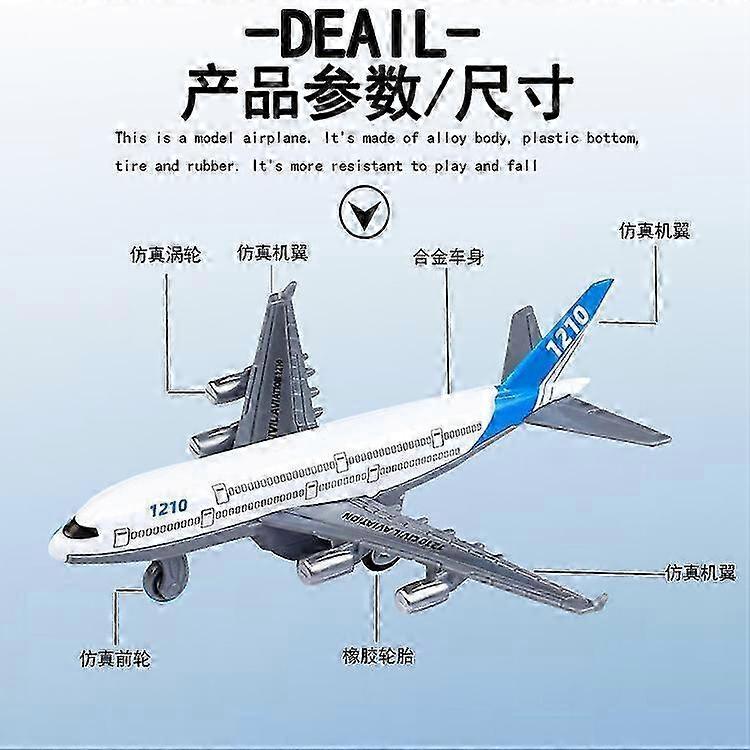 Simulation alloy airplane toy Boeing 777 passenger plane model Airbus airplane model color box packaging gift