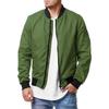 Men's Fashion Casual Baseball Coat Windproof Cycling Sports Jogging Solid Color Zipper Long Sleeve Thin Jacket