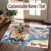 Custom Name Crystal Velvet Rug,Demon Slayer Comfortable Anti Slip Floor Mat For Room Decoration