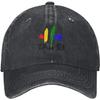 Taipei City Logo Vintage Washed Denim Baseball Cap Adjustable Cotton Dad Hat for Unisex
