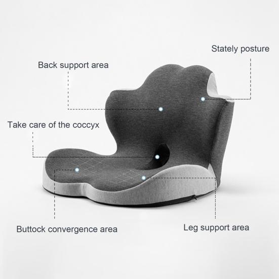 Seat Cushion with Backrest Memory Foam Back And Seat Cushion Pressure Relief Chair Seat Cushion for Office Workers Drivers Long Sitting Hours