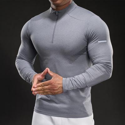 New Quick-dry Ice Silk Long-sleeved T-shirt Men's Casual Sports Fitness Outdoor T-shirt Top