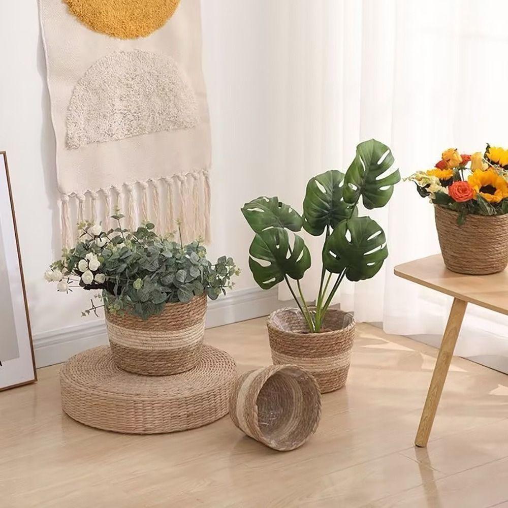 1Pcs For Garden Terraces Flower Pot Basket Planter Basket Woven Plant Flower Basket