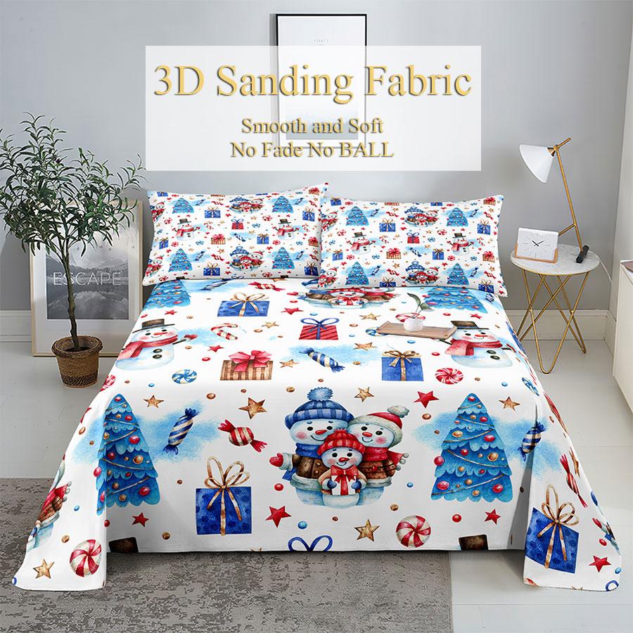 Julesengesett og putevar Sengetøy Laken Dynetrekk King Queen Size for enkeltdobbeltsenger 220x240 Twin Full Tynt Mykt