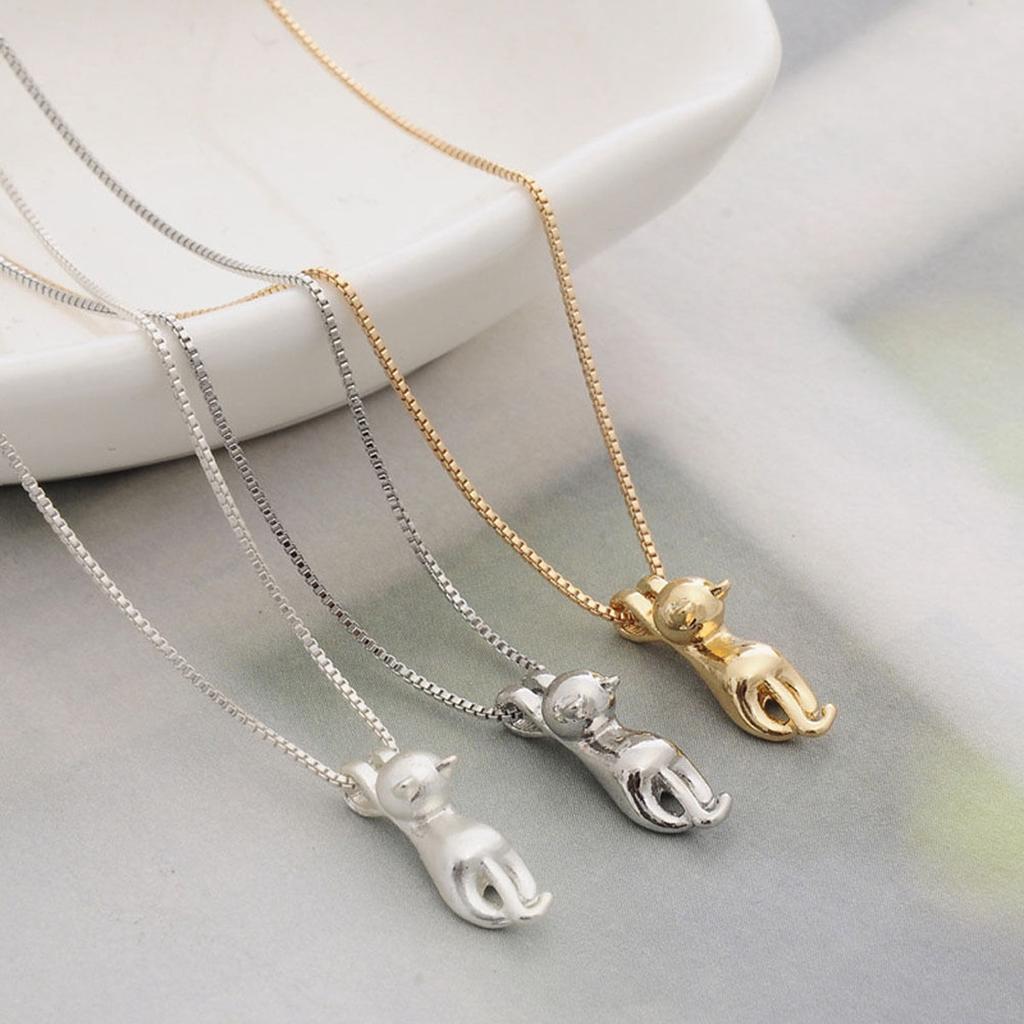 Fashion Lovely  Plated Necklace Tiny Cute Cat Pendants Odd Fancy Jewelry