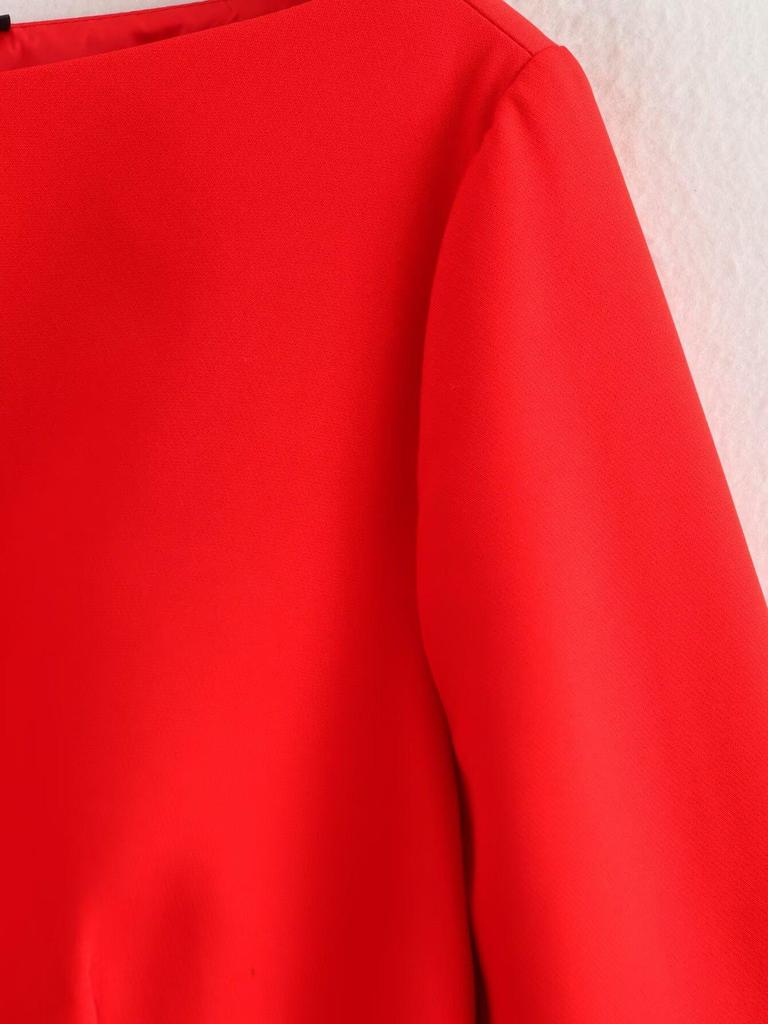 2024 Winter Women's European & American Style Bow-Decorated French A-line Dress