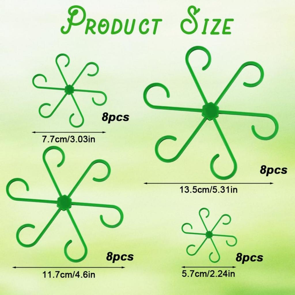 Plant Stem Support for Indoor Outdoor,16pcs Plastic Monstera Plant Support,4 Sizes Reusable Plant Stabilizer for Climbing Plants, Ivy, Roses, Pothos