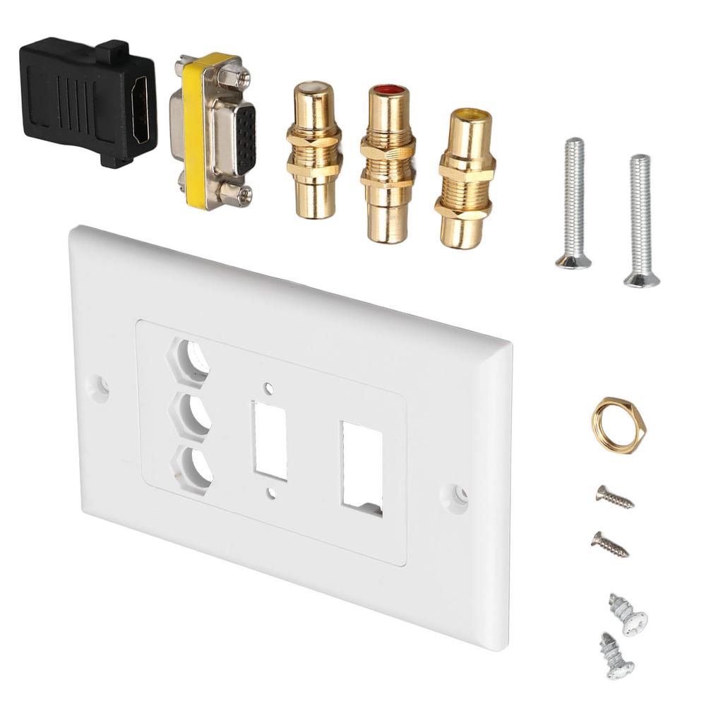 Multimedia Socket HD Multimedia Interface 3RCA VGA Coaxial Ethernet Wallboard Socket Coupler Type Connector