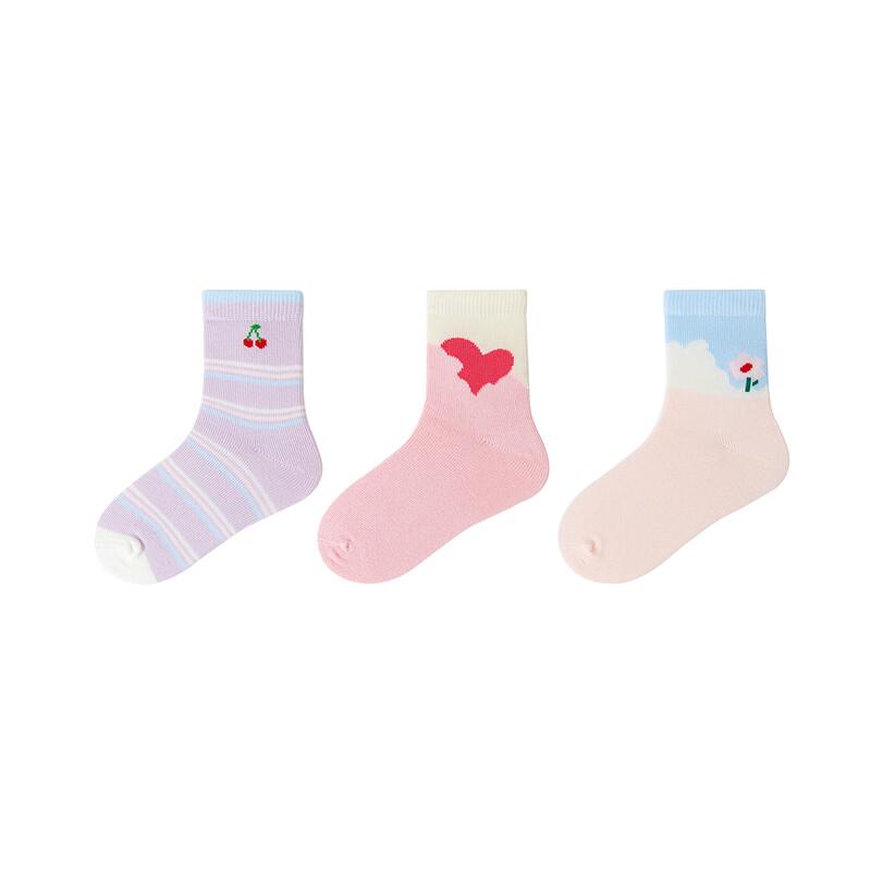 Minibala Kids Soft Cotton Blend Mid-Calf Socks (3 Pairs)