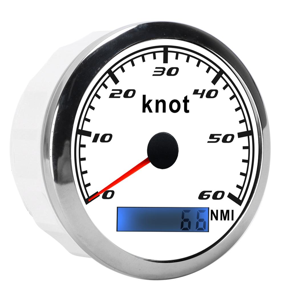 GPS Speedometer Pointer Tachometer Digital IP67 Waterproof with Antenna Universal for Car Truck Boat 9‑30V DCWhite