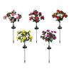 Solar Azalea Flower Garden Lights Outdoor Waterproof Warm White LED Stake Lamp for Yard Lawn Patio Pathway Landscape Decoration
