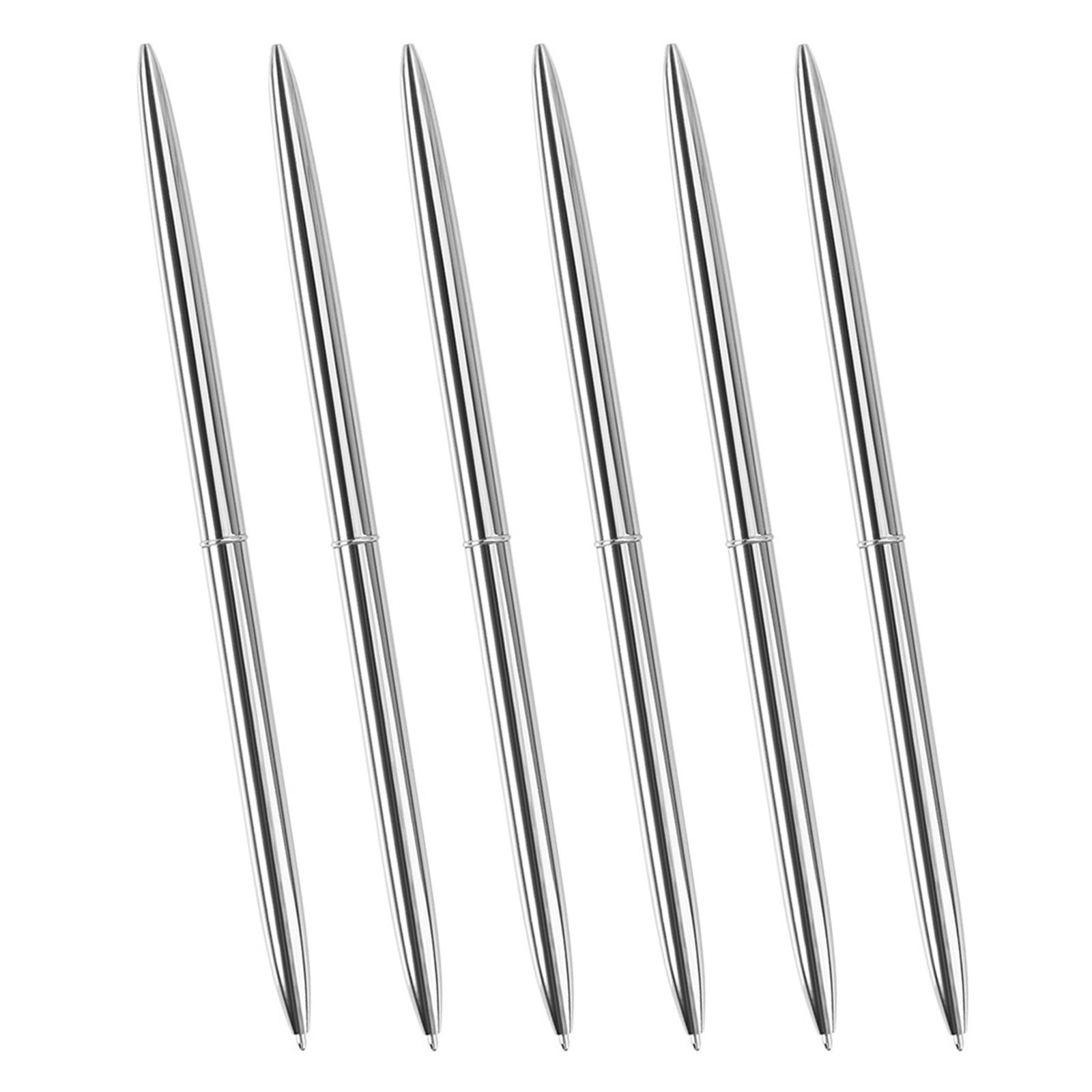 

6 шт. Шариковая ручка с поворотным механизмом, тонкая ручка для подписи, ручка для гостевой подписи, ручка для поворота серебряный