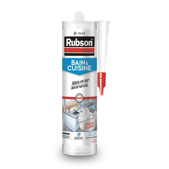 Mastic Sanitaire Silicone 280mL - Inox Gris Métallisé