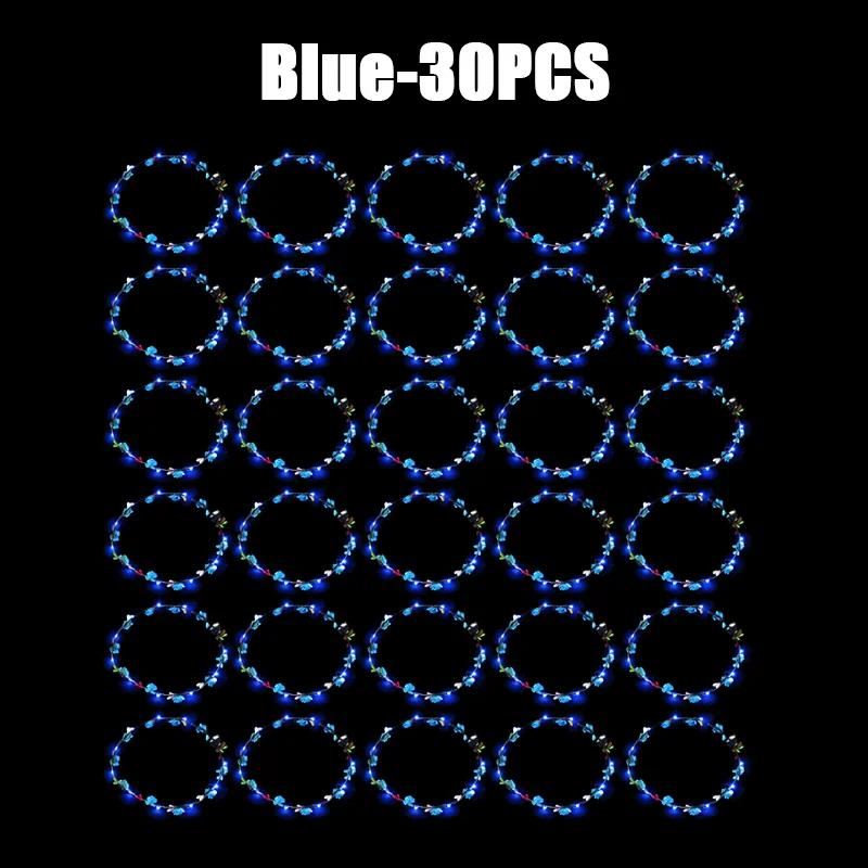10/60Pcs Light Up Flower Headband LED Flower Hair Crown Glowing Floral Wreath Crowns Birthday Wedding Christmas Decoration 2024