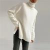 Trendy Oversized Knit Sweater with High Neck for Women - Autumn/Winter Ready