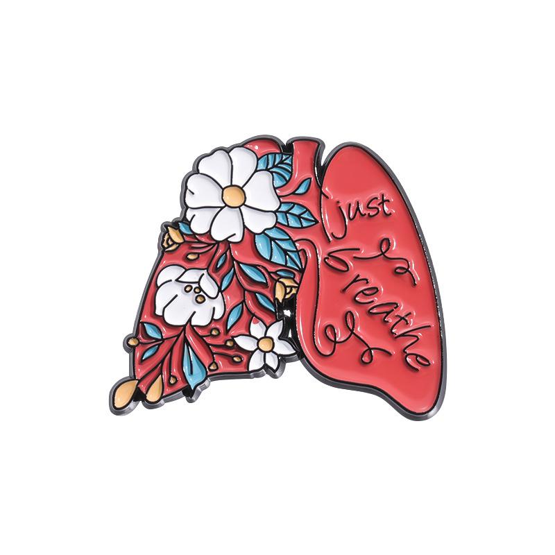 Medizinische Organ Emaille Pins Lunge Herz Gehirn Darm Brust Menschliche Meridiane Reversabzeichen Rucksack Schmuck Geschenke Für Mediziner Freunde