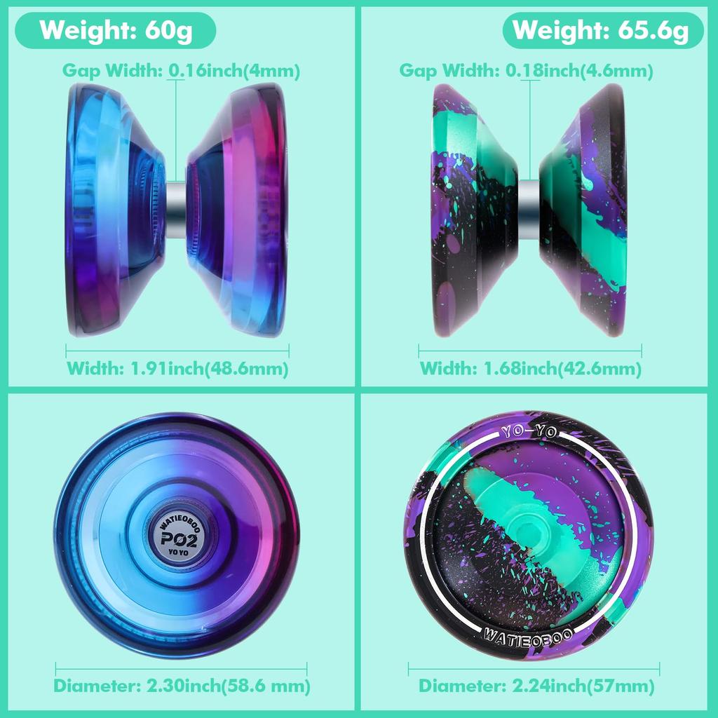 WATIEOBOO Yoyo P02 Dual Color and Camouflage Metal Dual Mode To Perfect for Professional Players and Includes a Free Accessory Gift 2-Piece Set Yo-Yo