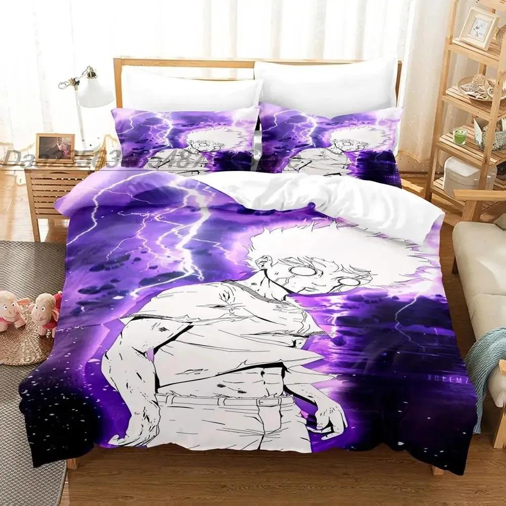 Mob Psycho 100 Bedding Set Single Twin Full Queen King Size Bed Set Aldult Boys Bedroom Duvetcover Sets 3D Anime Bed Sheet Set