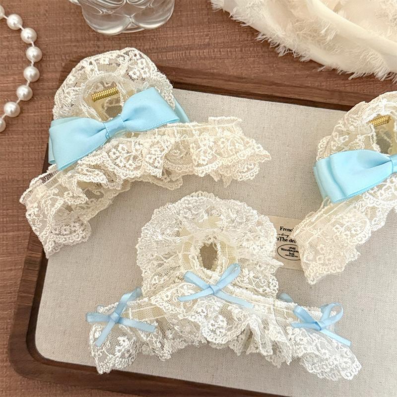 Temperament Lace Bow Hair Clip For Women Girls High Quality  Delicate Hairpin Headdress Sweet Hair Accessories Gifts
