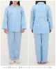 Kaituck Made In Japan by Japanese Satin Cotton Long Striped Sax Round Family Craftsmen, Women's 100% Pajamas, Sleeve, Pattern, Spring/Autumn, M/L (L,