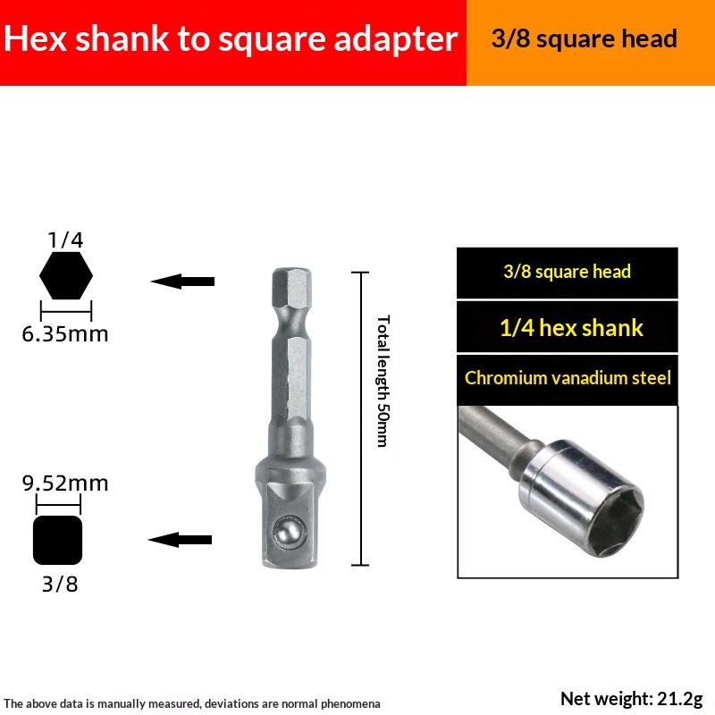 1/3Pcs Power Tools Chrome Vanadium Steel Socket Adapter Seth EX Shank To 1/4 "3/8" 1/2 "Extension Drill Bits Hex Bit Set
