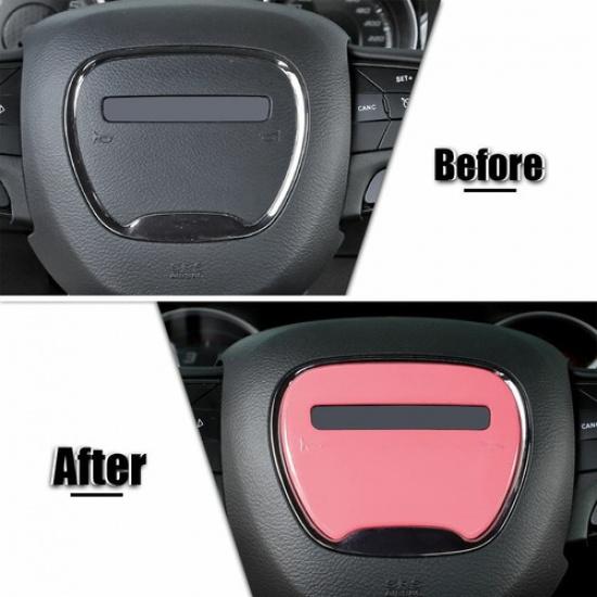 Pink Steering Wheel Center Decor Cover Trim for Dodge Challenger Charger 2015+