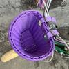 4pcs Hand-Woven Bicycle Basket with Bell Tassel Stickers Adjustable Bike Handlebar Carrier Basket Cycling Accessories