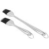 2 Stück/Set Edelstahlölpinsel mit lebensmittelechtem Silikon-Grill-Backölpinsel für Zuhause