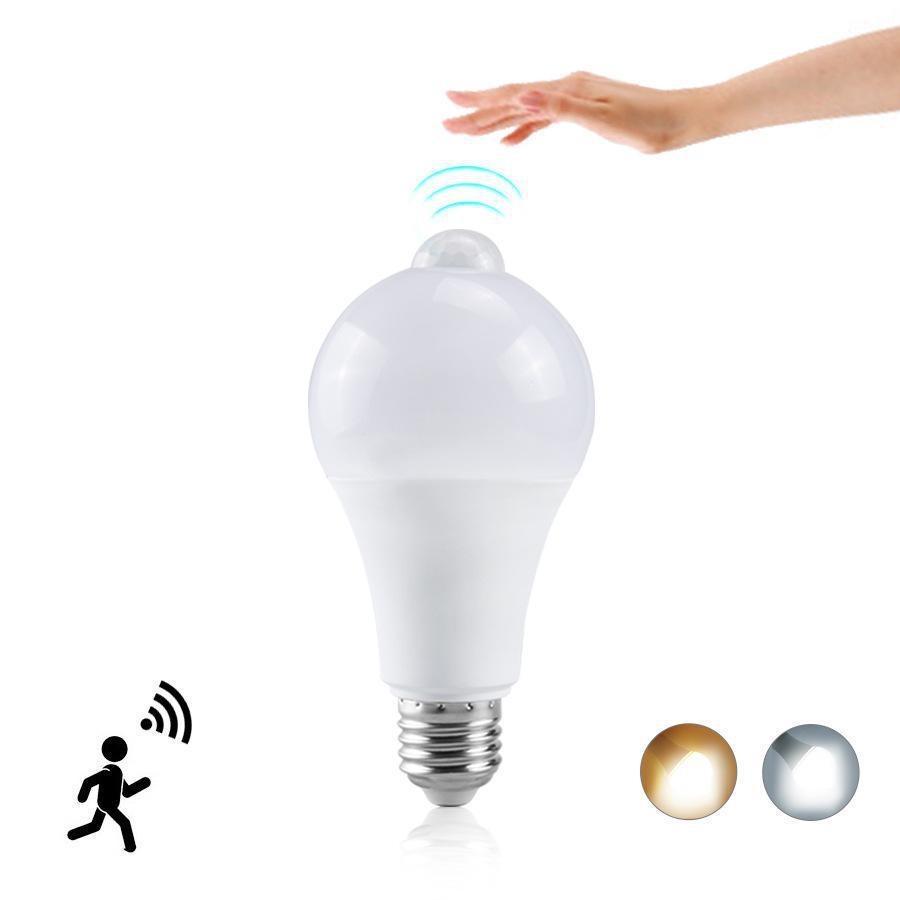 220V E27 PIR Motion Sensor Lamp 12W 15W 18W LED Bulb with Motion Sensor Infrared Radiation Motion Detector Night Lights 1pcs