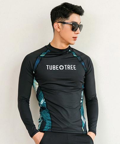 Tyubeuteuli Men'S Tropical Slim Fit Rash Guard A213 Black